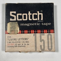 Vintage Scotch 150 Magnetic Recording Tape 225 Ft 3” Reel 3M Living Letters