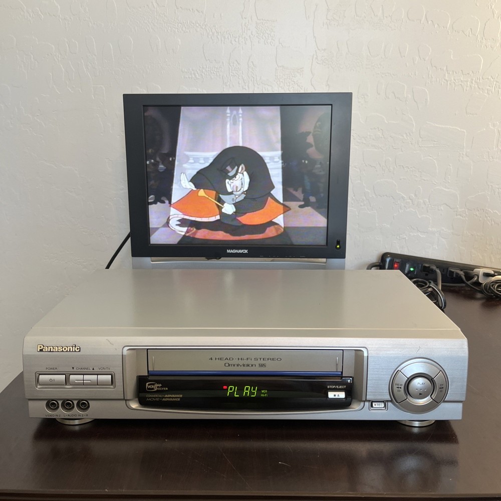 Panasonic PV-D4621 Blue Line VCR Player VHS Tape Cassette recorder Working