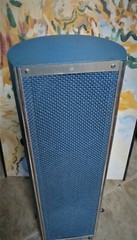 VINTAGE EXTERNAL SPEAKER BLUE TWEED CHROME 29″ BARREL HALF MOON