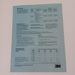 3M Scotch 226 Audio Tape Specifications Brochure Vtg 1980s