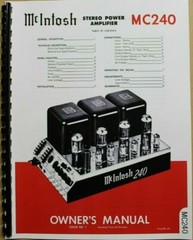 *USA* ULTIMATE MCINTOSH MC240 OWNER’S MANUAL / MAINTENANCE MANUAL