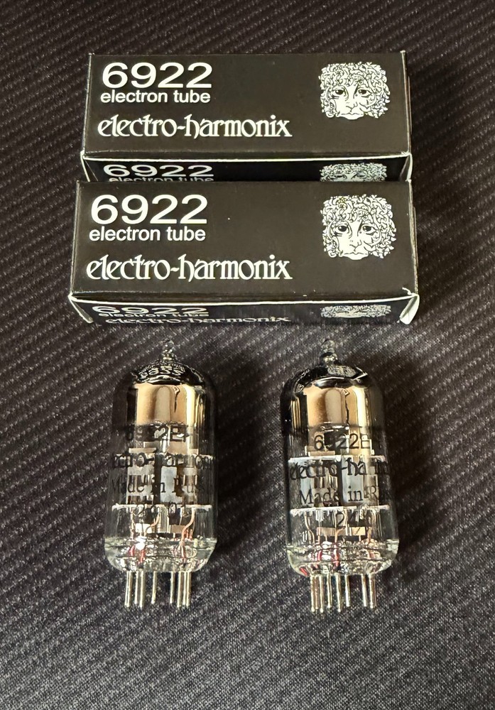 Matched Pair of Electro-Harmonix 6922 EH Preamp Vacuum Tubes