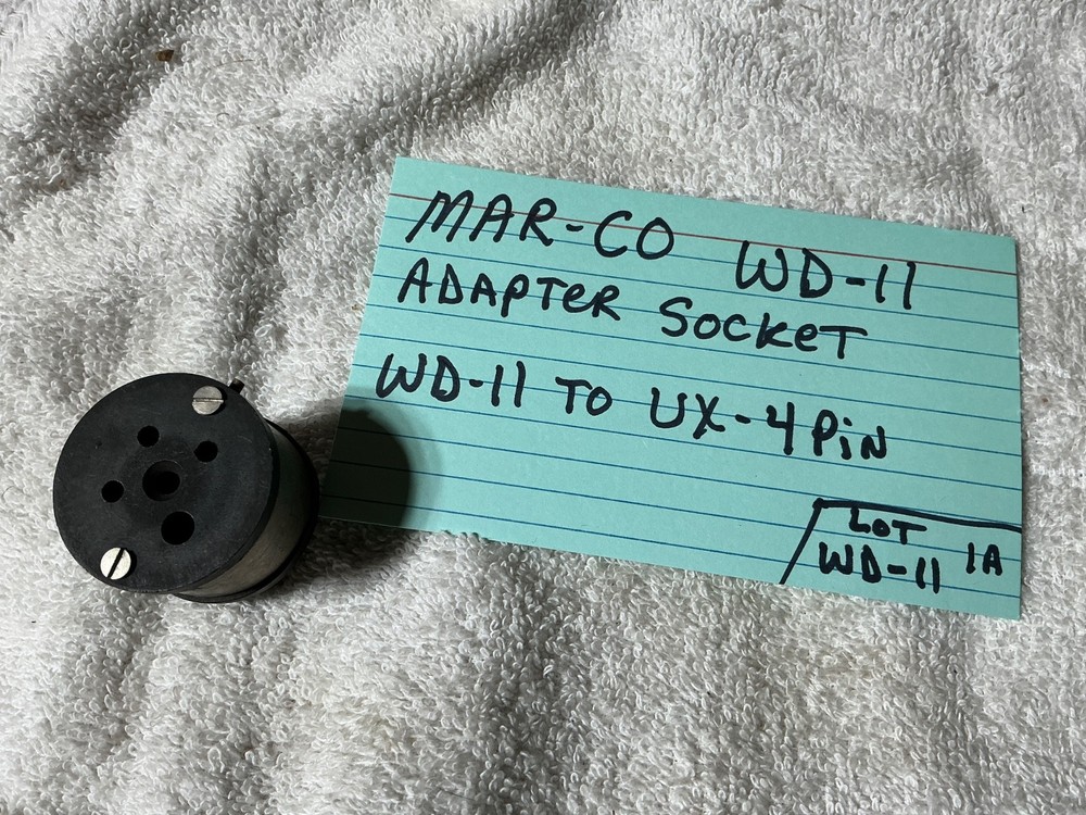 1 MAR-CO WD-11 tube Socket adapter 4 Pin To 4 Pin UX BASE tube in place of WD11