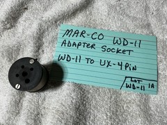1 MAR-CO WD-11 tube Socket adapter 4 Pin To 4 Pin UX BASE tube in place of WD11