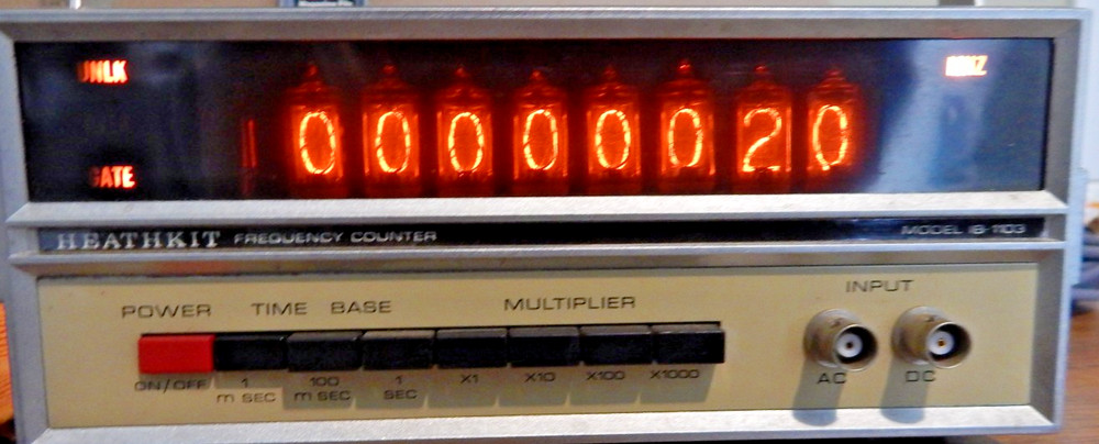 Vintage Heathkit Model IB-1103 Nixie Tube Frequency Counter Test Unit POWERS ON