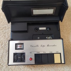 Vintage Arvin 28L09 Portable Cassette Tape Recorder AC/DC Solid State Mono Works