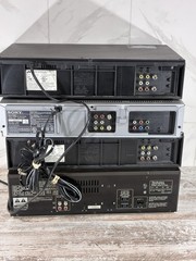 Lot Of 4 Devices For Parts Or Repair VCR JVC Hr-s5902u Sony Slv-d370p Technics