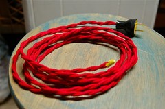 8′ Twisted Cloth Covered Wire & Plug, Vintage Light Rewire Kit, Lamp Cord, rayon