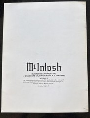 McIntosh MQ107 Environmental Equalizer Owners Manual *Original*