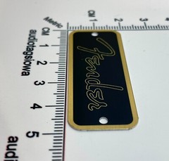 Fender Spaghetti Logo for Amp or Case Badge Custom Made Black/Gold Aluminum
