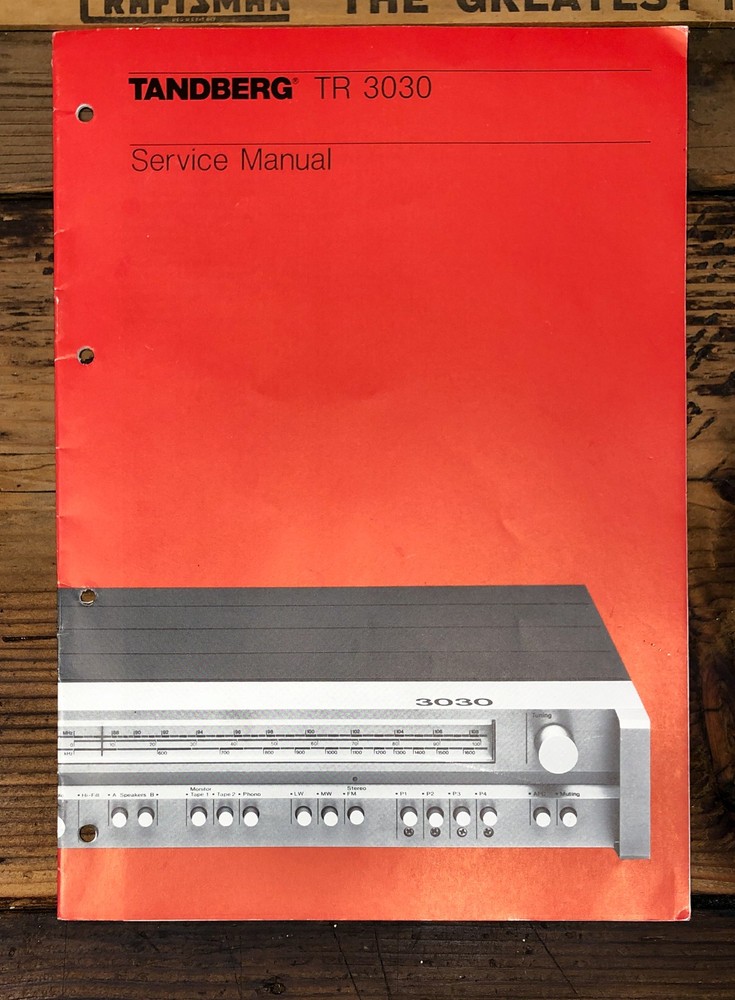 Tandberg TR-3030 TR 3030 Receiver Service Manual *Original*