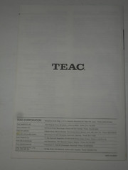 TEAC W-525R Owner’s Manual & Specifications Double Auto Reverse Cassette Deck