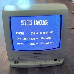 Panasonic Vintage CRT Television with Built-in 4-Head VCR, Classic Retro TV