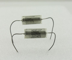 NOS Qty 2 Matched Pair 1960’s West-Cap .047uF 400V Paper In Oil Capacitors USA
