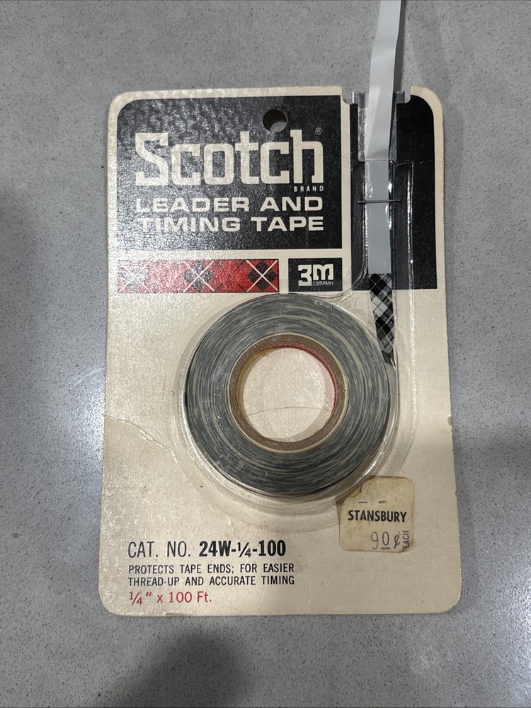 Vintage Scotch Brand Leader and Timing Tape 100 ft. 3M Cat. No. 24w-1/4-100
