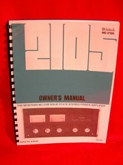 ONE BRAND NEW COPY OF MCINTOSH MC2105 STEREO POWER AMPLIFIER OWNER’S MANUAL