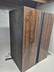 Sanyo SS-560 Floor Speaker Pair 8 Ohm Impedence Walnut Vinyl Veneer Tested