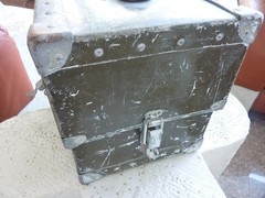 Vtg Aeronautical Radio Metal Carry Case, Olive Brown Unknown Brand