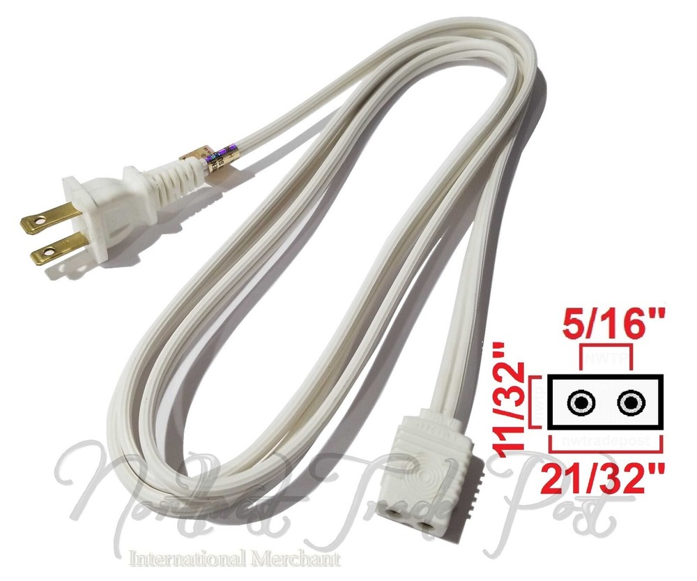 Replacement AC Power Cord for Vtg Roberts Reel to Reel Player 2-Pin Round Prongs