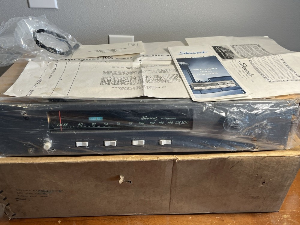 Vintage New in Box Sherwood Model S-3500 FM Mono Tuner 60’s Old Stock, Working