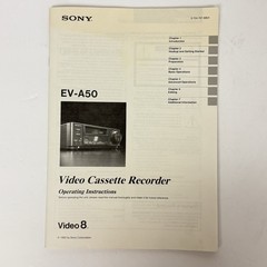 Sony EV-A50 Video 8 8mm VCR Remote Control RMT-V119 with Manual & Antenna NOS