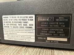 Vintage Fisher THREE FERRITE HEAD SYSTEM Audio Stereo Cassette Deck – Needs Belt