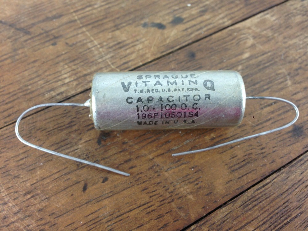 NOS – Sprague Vitamin Q Capacitor 1.0 – 100 DC 196p10501S4 #102