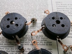 Lot Of 5 Tube Sockets 4 Pin Type 01A & Others 1920s Battery Set Slightly Used