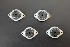 9-Pin Tube Socket BLACK Bottom Mount 3/4″ Hole 1-1/8″ Hole Centers (4 pcs) #L3