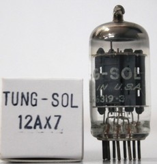 TUNGSOL 12AX7/ECC83 Long Black Plate Made in USA Amplitrex Tested Qty 1Pc
