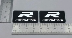 Alpine Car Audio Speaker Badge Logo Premium Silver Pair With Adhesive