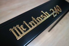 McINTOSH MC240 BLACK+BRUSHED LOGO EMBLEM LABEL BADGE – New Reproduction for DIY