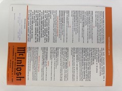 Vintage McIntosh MAC 1900 Stereo Receiver Sales and Spec Sheet Fold-out Brochure