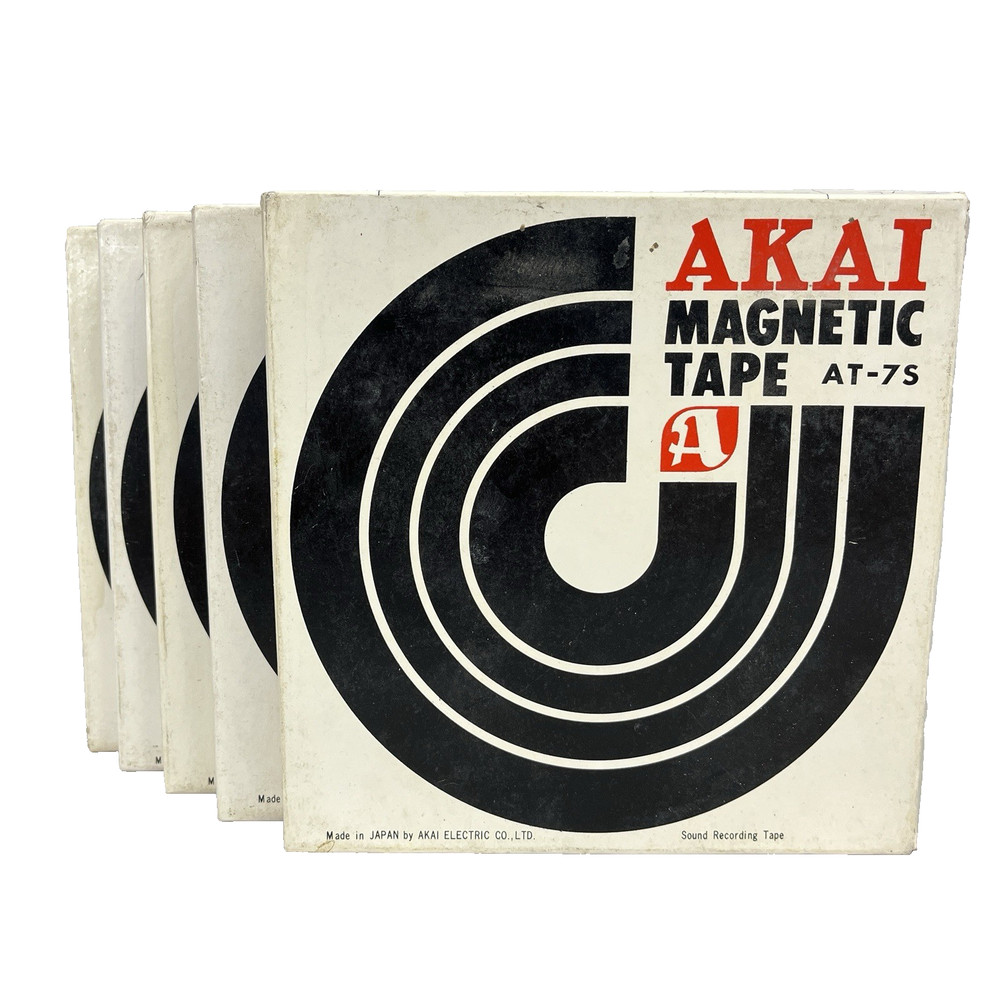 Lot of 5 | Akai 7″ Magnetic Reel To Reel Tapes AT-7S Used Japan 600 Ft