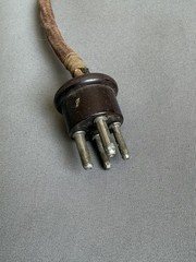 1920s 4-pin male speaker male connector socket tube amp 24″ WE amp cloth wire