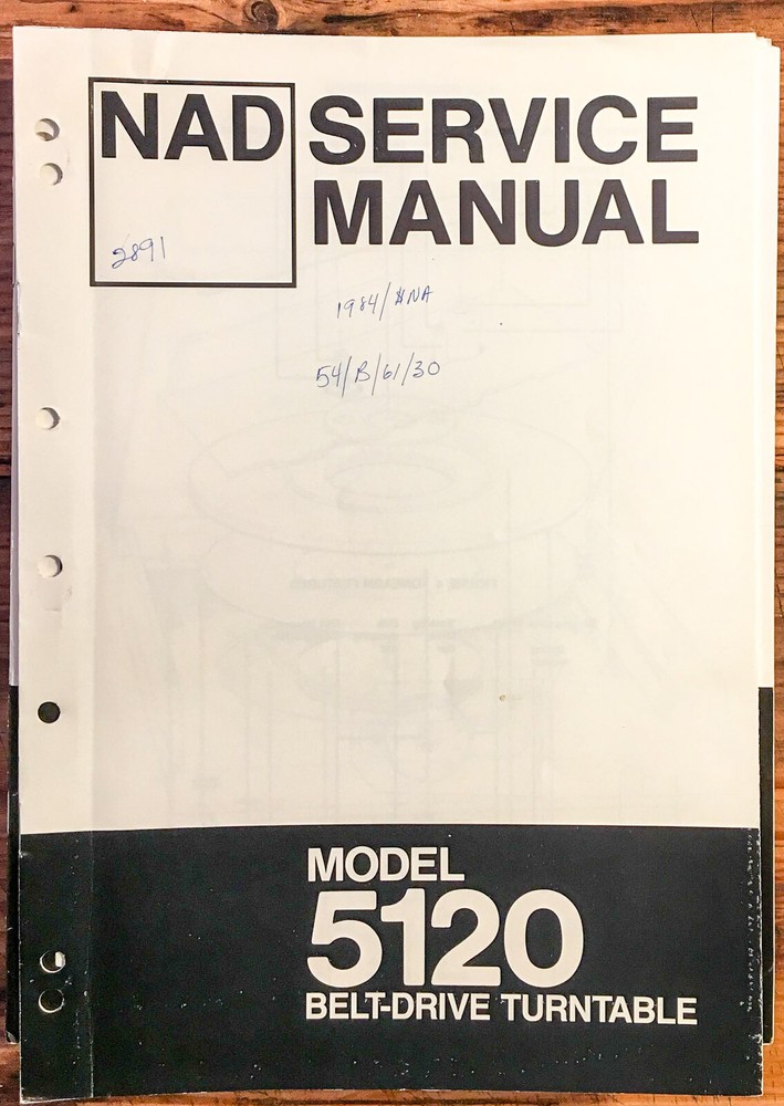 NAD Model 5120 Record Player / Turntable Service Manual *Original*