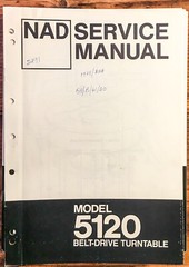 NAD Model 5120 Record Player / Turntable Service Manual *Original*