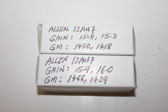 2 X Allen 12AU7 tubes, made in USA, Tested Excellent !