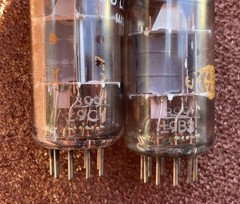 Pair (2) 1959 Amperex La Radiotechnique Chartres France 6BL8 ECF80 Preamp Tubes