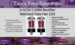 JJ GZ34 S 5AR4 Closely Matched Rectifier Tube Pair – New Dealer Stock