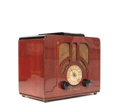 Vintage DeWald Miniature Tombstone Radio w/Stunning Piano Lacquer Finish * Works