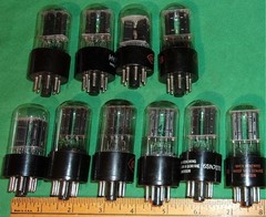 (10) CBS 6SN7GT Twin Triodes Black Plates! Tall Bottle! HICKOK TESTED! (1950s)