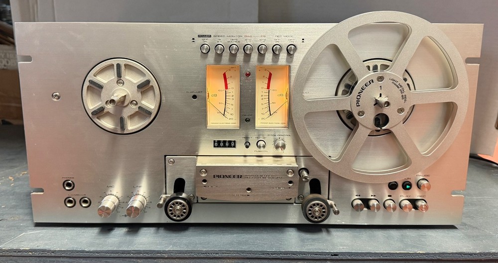 Vtg PIONEER RT-707 7″ Reel-to-Reel Tape Deck Silver Face TESTED WORKING