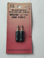 2 Pack Archer Phone Plugs Miniature 1/8″ (3.5mm) No. 274-286 Japan