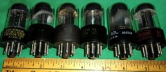 6-SYLVANIA 6SN7GTB Twin Triode Chrome Top! Black Plate! HICKOK TEST GREAT!