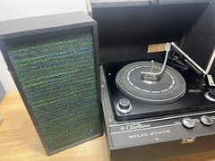 Rare MCM Ward Airline Solid State Stereo Record Player-Speakers Travel Portable