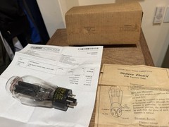 Western Electric 1940s 274B Vacuum Tube with Box & Instruction Sheet