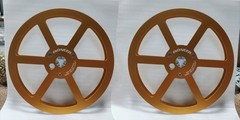 One Pair Pioneer Blue 7” Tape Reel Light Metal Aluminum Take Up Reel