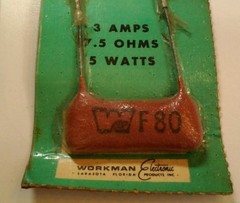 LOT of 2 Workman Fused Resistor F80 5 watts 7.5 ohms 3 amps NOS RARE VHTF