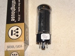 1 x 5AS4A Westinghouse Rectifier Tube *Black Plates*TESTED*NOS*NIB*#11